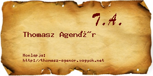 Thomasz Agenór névjegykártya